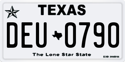 TX license plate DEU0790