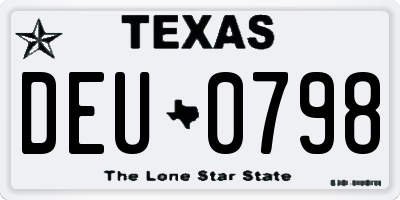 TX license plate DEU0798