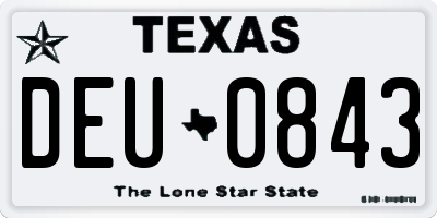 TX license plate DEU0843