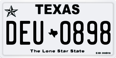 TX license plate DEU0898