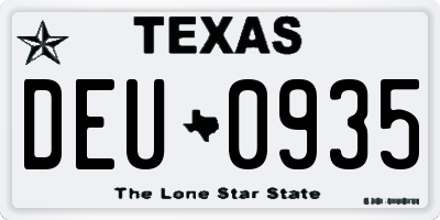 TX license plate DEU0935