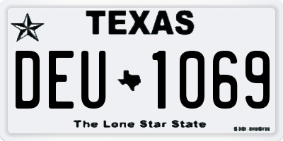 TX license plate DEU1069