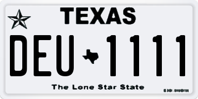 TX license plate DEU1111