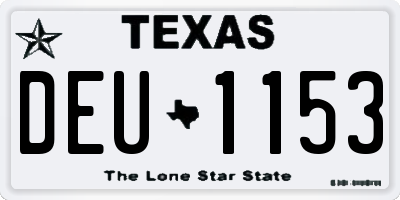 TX license plate DEU1153