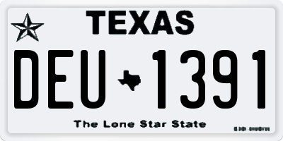 TX license plate DEU1391