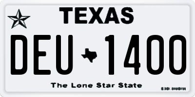 TX license plate DEU1400