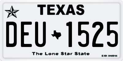 TX license plate DEU1525