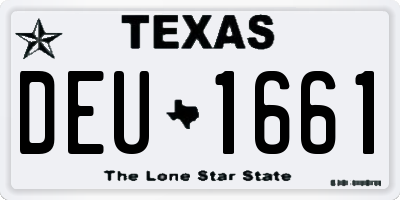 TX license plate DEU1661