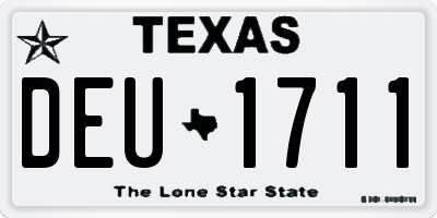TX license plate DEU1711