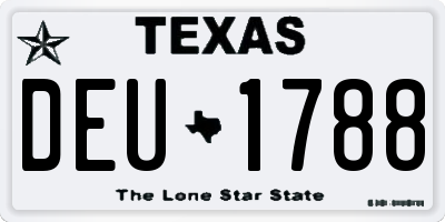 TX license plate DEU1788