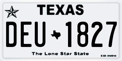 TX license plate DEU1827