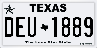 TX license plate DEU1889