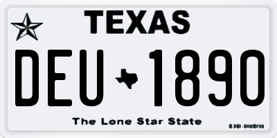 TX license plate DEU1890
