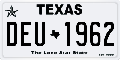 TX license plate DEU1962