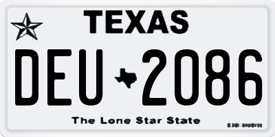 TX license plate DEU2086
