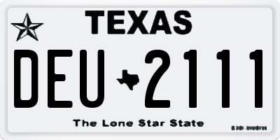 TX license plate DEU2111