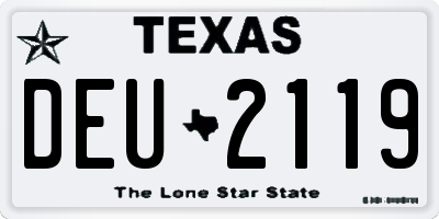 TX license plate DEU2119