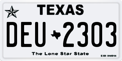 TX license plate DEU2303