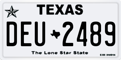TX license plate DEU2489