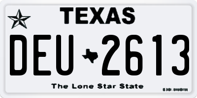 TX license plate DEU2613