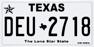 TX license plate DEU2718