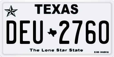 TX license plate DEU2760