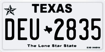 TX license plate DEU2835