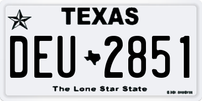 TX license plate DEU2851