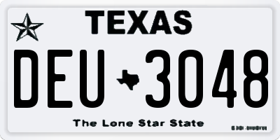 TX license plate DEU3048