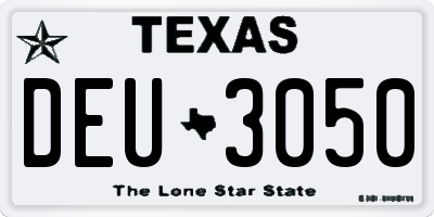 TX license plate DEU3050