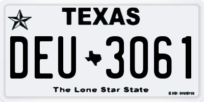 TX license plate DEU3061