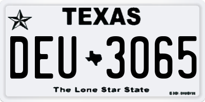 TX license plate DEU3065