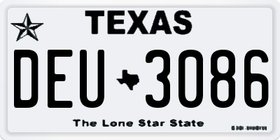 TX license plate DEU3086