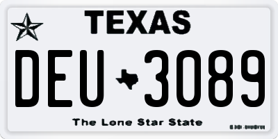 TX license plate DEU3089