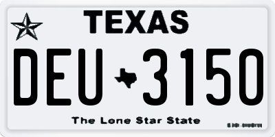 TX license plate DEU3150