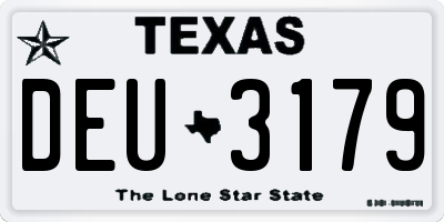 TX license plate DEU3179