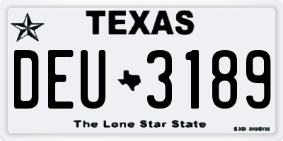 TX license plate DEU3189