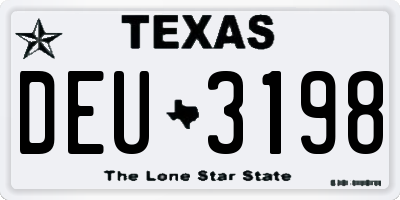 TX license plate DEU3198
