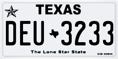 TX license plate DEU3233