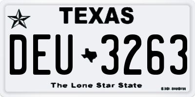 TX license plate DEU3263