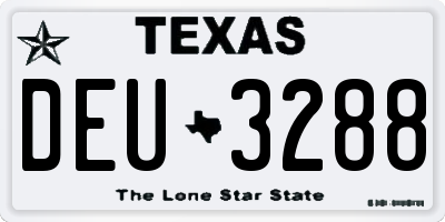 TX license plate DEU3288