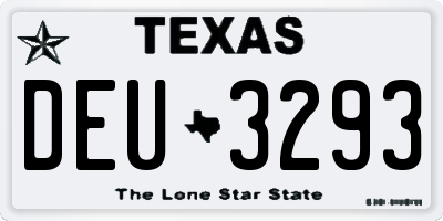 TX license plate DEU3293