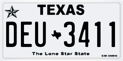 TX license plate DEU3411