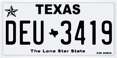 TX license plate DEU3419
