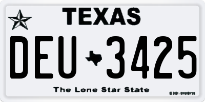 TX license plate DEU3425