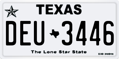 TX license plate DEU3446