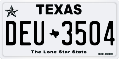 TX license plate DEU3504