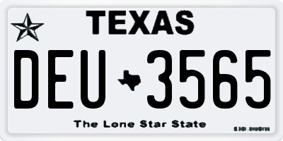 TX license plate DEU3565