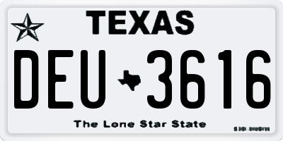 TX license plate DEU3616