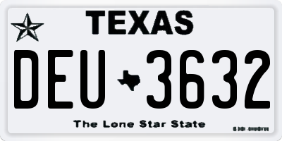 TX license plate DEU3632